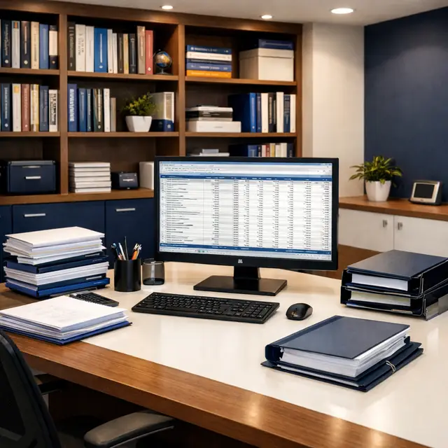 Profissional realizando escrituração contábil